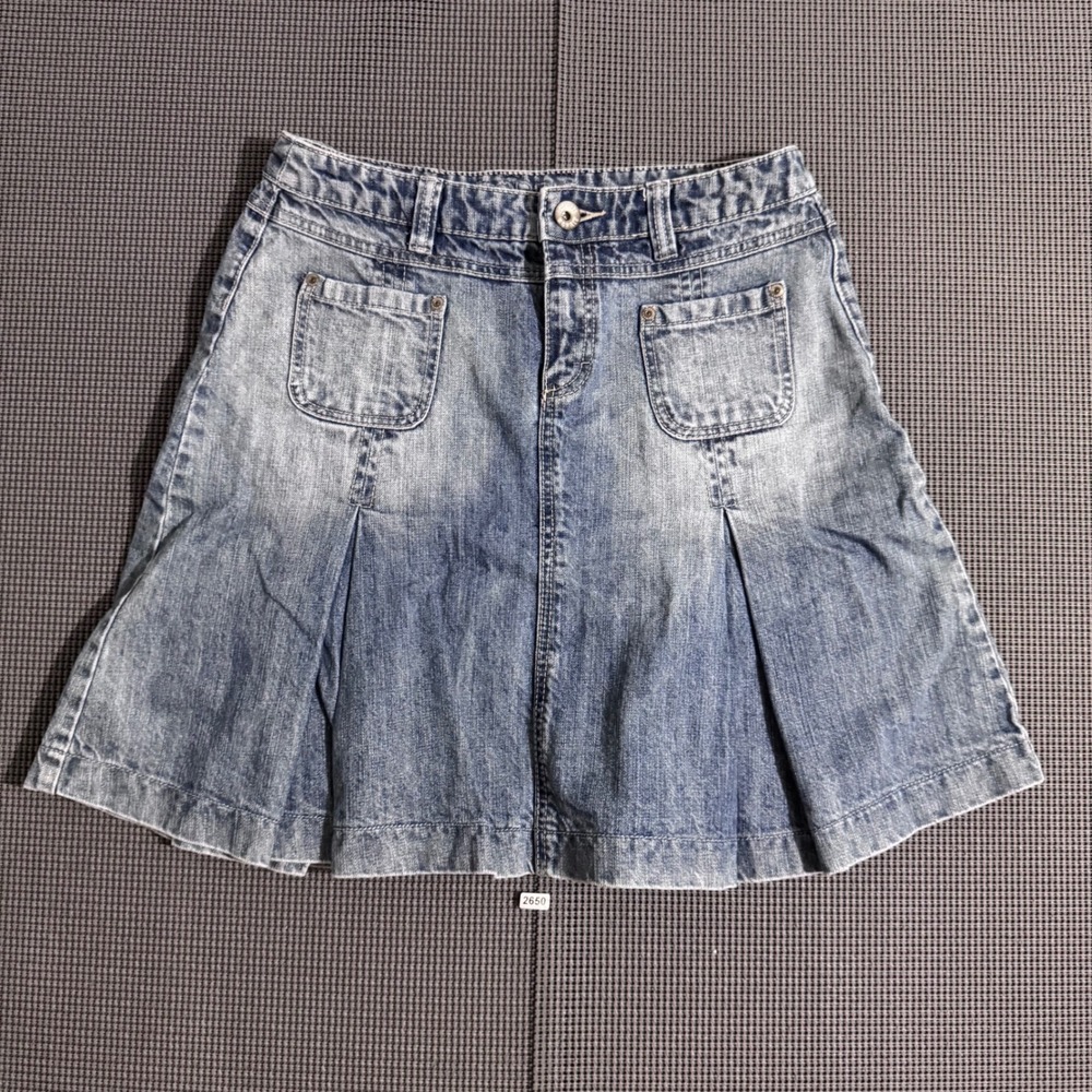 Esprit Womens Blue Denim Pleated Mini Skirt Size US 8